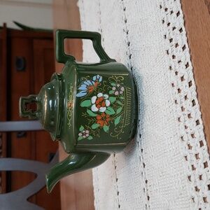 Vintage Redware Japan Handpainted Teapot.